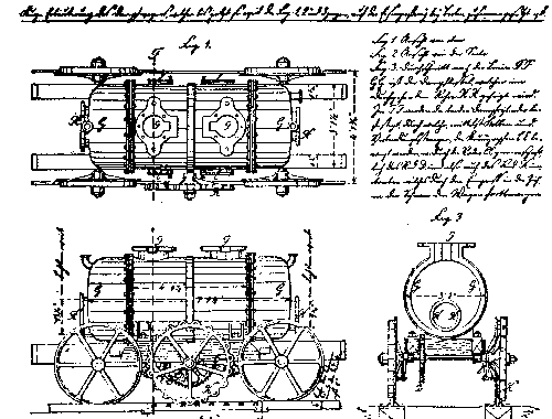 Skizze der Lok von 1817 (Archiv Oberbergamt Bonn)